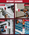 DIY Ready Durable Aluminum PVC Pipe Reamer Kit With Fitting Saver For Sch 40 CPVC ABS Plumbing used in various scenarios
