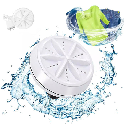 Portable Mini Washing Machine With Ultrasonic Turbine Technology For Travel On The Go Home Campus And Small Spaces