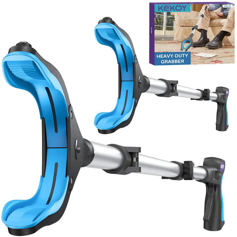 40 Inch Reacher Grabber Tool Set, 2 Pack, Heavy Duty Pickup Aid With Foldable Design, Anti Slip 360 Degree Rotating Jaw, 4 Inch Wide Claw With Magnet, Great For Seniors, Home And Garden Cleanup