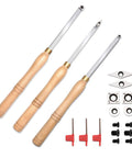 Carbide Woodturning Lathe Tools 17 Inch Full Size Tool Set Of 3 Rougher Detailer Finisher With Replacement Cutter Inserts