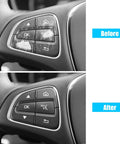Before and after Mercedes-Benz Steering Wheel Button Cover Replacement For C Class W205 2016-2018 And GLC X253 2016-2019 Black