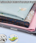 Washable breathable fabric in various colors, showcasing patterns for the Heavy Duty Wardrobe Closet Vibes In A Portable Package.