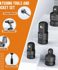 Kickass One Inch To Half Inch Impact Socket Adapter Reducer Conversion Kit For Real Mechanics And Home Shops Built From Damn Tough Chromoly Steel That Handles Heavy Torque Without Breaking A Sweat, displayed with matching tools.