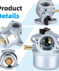 Close-up views of Carburetor With Air Filter Cleaner And Primer Base Fits Briggs And Stratton 498170 799872 122000 Series Engines