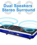 All In One Digital FM Radio Speaker MP3 Player With USB Drive And TF Card Support LED Display Sleep Timer Blue Finish