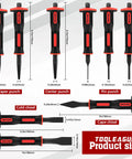 9 Piece Punch And Chisel Set With Cape And Cold Chisels, Center, Pin And Taper Punches, Hand Guard For Safe Grip, Chrome Vanadium