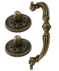 4 Pack Antique Bail Pull Handles With 3.5 Inch Hole Center For Cabinets And Dressers, Drop Drawer Pulls In Antique Bronze Finish