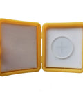 Top Notch Ocular Micrometer for Microscopes, 0.1mm Diameter, 24mm Eyepiece Calibration Ruler With Dual Cross 10mm Grids and 0.1mm Divisions, Ideal Tool for Precise Measurement and Calibration, in yellow case