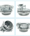 Heavy Duty 1 Inch Clamp Cable Connectors 4 Pack Including Free Screwdriver for snug electrical wire splices, shown from multiple angles.