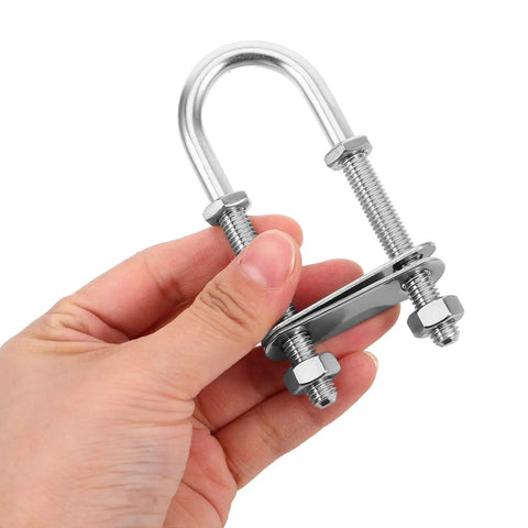 M8 Stainless Steel U Bolts Heavy Duty U Shaped Fasteners for Marine Use and Yacht Deck Hardware Easy Removal U Clamp Screws for Boats Trailers and Deck Mounts, hand-held