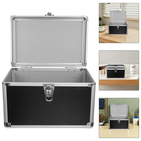 Open Portable Aluminum Tool Box With Ergonomic Handle And Enhanced Security Lock Heavy Duty Handheld Metal Storage Case
