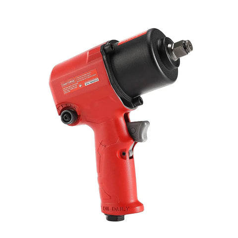 Half Inch Air Impact Wrench With 400 Ft Lbs Torque, Heavy Duty All Metal Build, Variable Power Settings, side view