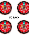 50 Pack 195 Psi Dry Chemical Fire Extinguisher Pressure Gauges UL Rated with red dials, showing pressure measurements.