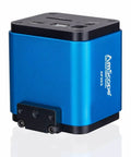 Auto Focus 1080p HDMI WiFi C Mount Digital Microscope Camera AF202 in blue, black ports, standalone or PC use