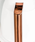 Copper handle on Smart Drip Coffee Maker With 10 Cup Insulated Carafe WiFi Enabled Voice To Brew Technology Matte White SCA Certified