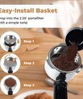 20 Bar Espresso Machine With Milk Frother Compact Stainless Steel Coffee Maker 57 Ounce Removable Water Tank Easy-Install Basket