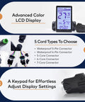 Ebike Display M5 With UART No 2 Protocol For 24V To 60V Systems LCD display with 5-pin connector and settings keypad