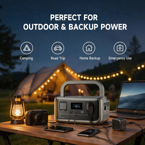 Road Ready Portable Solar Generator With 1056 Wh LiFePO4 Battery And 1600 W Ac Output Packs Serious Juice Via Foldable 100 Watt Panel on a table outdoors.