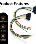 2-Pack 6-Pin Throttle Body Pigtail TPS Repair Connector Kit with colorful 6-way sensor wiring harness