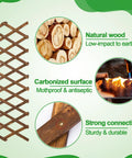 Expandable Wood Wall Trellis for Climbing Plants Outdoor 2-Pack showing natural wood, carbonized surface, strong connections