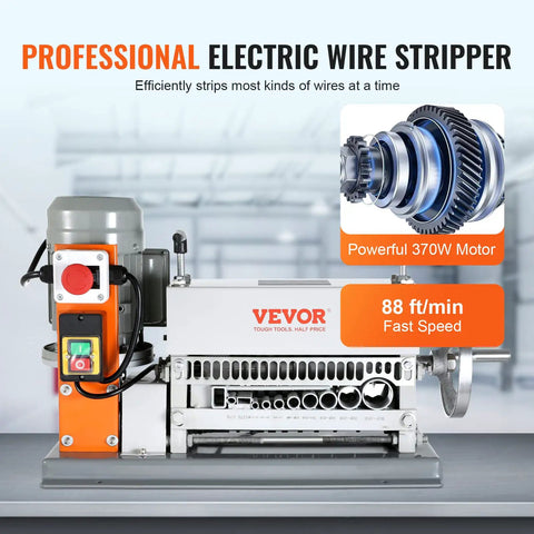 Beast Mode Automatic Electric Wire Stripping Machine With 370W Motor, 11 channels, displaying stripping speed at 88 ft/min