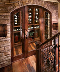 Antique Wood Wine Barrel Wall Sconce 2 Pack Up And Down Indoor Lamps For Bar Area Steampunk Vibe Theme E12 Max 60W Per Fixture Incandescent Or LED Bulbs Compatible Not Included beside rustic wine cellar entrance.