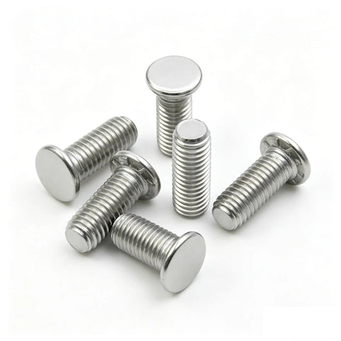 Premium Stainless Steel Self Clinching Threaded Studs 1/4 20 X 3/4 Inch Thin Metal Panel Hardware Rock Solid Fastening Heavy Duty Industrial Grade Pack Of One Hundred Units stacked in a group.