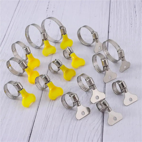 50 Piece Stainless Steel Hose Clamp Kit With Adjustable Worm Gear Pipe Clips For Car Air Fuel Water Lines 4 Sizes 8 To 25mm Durable Sealing, assorted clamps