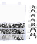Stainless Steel U Clamp Kit For Pipe And Tube Mounting, Heavy Duty U Bracket Pipe Strap For 5/16 To 3/4 Inch, organized in a box