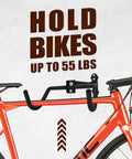 Heavy Duty Steel Bike Wall Mount Hanger For Garage Storage Foldable Arm Bike Rack Indoor Wall Mount Holder Fits Road And Mountain Bikes Adjustable Sturdy Up To 55 Lbs 2 Pack holds bike up to 55 lbs