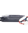 Side view of Dual Band Mobile Transceiver With 50 Watt VHF And 40 Watt UHF Power, Cross Band Repeater Mode, power cables visible