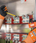 Technician using Color Coded Hex Key Wrench Set With Long Arm L Style And Ball End SAE And Metric 18 Piece Kit for electrical work