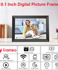 10.1 Inch WiFi Digital Photo Frame With 1280x800 HD IPS Touch Screen Auto Rotate Wall Mountable Showing Family Photo