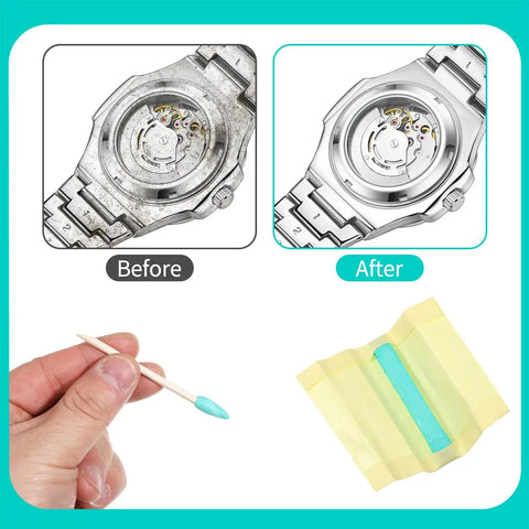 Pro Grade Watch Cleaning Putty Kit For Precision Movement Cleanup And Dial Dust Removal with willow sticks and adhesive tools