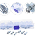 35 Pcs M4 M5 M6 Petal Shape Expansion Nuts And Screws Kit For Hollow Walls Plasterboard Metal Construction With Quick Install And Versatile Use For Home Repairs And Diy Projects, zinc alloy kit in storage box