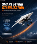 RC Paper Airplane Motor Kit With Gyro Stabilizer And Dual Propellers For Grownups, showing auto-balance technology.