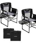 Heavy Duty Oversized Camping Directors Chair With Side Table And Built In Pocket For Beach And Fishing Trips, Picnics, Lawn Or Outdoor Concerts