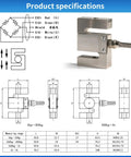 Beefy 0-500 Kg Load Cell With Built-In Indicator Display For Ultra Accurate Industrial Weighing, High-Sensitivity Sensor And Precision Calibration Delivers Rock-Solid Measurements Every Time., stainless steel S-type load cell with wiring diagram and dimensions