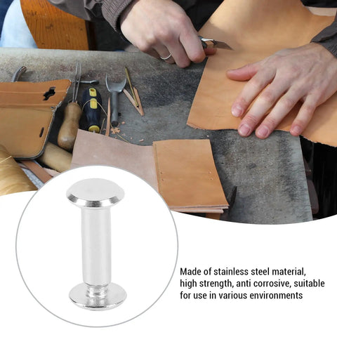 Badass Stainless Steel M4 Binding Posts And Flat Round Head Rivet Studs Barrel Screws Killer Quality Leather Craft Decor Hardware with hands crafting leather.