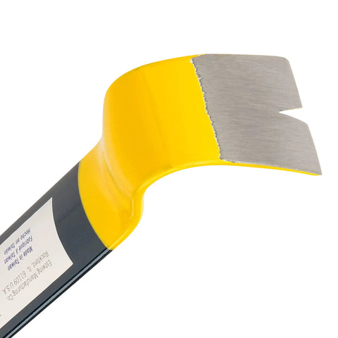 Close-up of the 15 Inch Handy Bar Nail Puller With Wide Thin Blade Forged Steel Construction For Maximum Leverage Heavy Duty Pry Bar