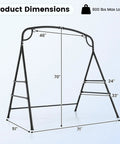 Heavy Duty Hammock Stand With A Frame For Porch Lawn Garden Backyard Supports Up To 660 Lbs Four Reinforced Crossbars Two Hanging Options Indoor Outdoor Swing Frame, showing dimensions of 71 x 51 x 70 inches