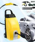 Sotikarery Commercial Steam Cleaner 3000W With Nine Accessories releasing steam while cleaning a silver car tire.