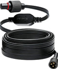 16 Foot Outdoor Extension Cord Featuring Built In Voltage Booster For Permanent Yard Lighting And Holiday String Cables heavy duty black wire with connectors