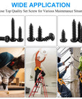 760 Pcs Heavy Duty Torx Star Drive Pan Head Self Tapping Wood Screws Black Carbon Steel M2 M2.3 M2.6 M3 Bulk Pack shown in usage scenarios