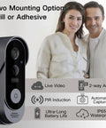 1080P Video Doorbell With Night Vision And Two Way Audio Battery Powered Outdoor Security Camera Instant Alerts Human Detection