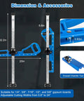 Foldable Drywall Cutter With Built In Scraper And Blades Pro Grade Adjustable Width From One To Sixty Centimeters Fits One Quarter To Five Eighths Inch Gypsum Boards Dual Scale Inches And Centimeters Edge Band And Gloves For Easy Renovations, dimensions shown
