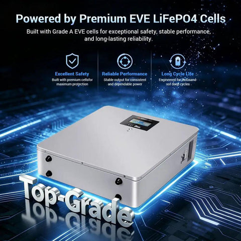 Badass 100Ah 48V Lithium Wall Mount Battery Kit With Slick Wifi Monitoring And Rock Solid 100A Bms Built In for reliable power performance.