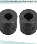 Dual black Beefy Flexible Coupling Shaft 19 To 20 mm Bore 51 mm Length By 44 mm Outer Diameter Motor Coupler Joint front view