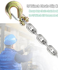 Top Shelf Grade 70 Clevis Slip Hooks With Safety Latch 5/16 Inch Heavy Duty Towing Gear Four Pack Forged Steel Rust Proof Trailer Secure Kit Built Solid For The Daily Grind with chain