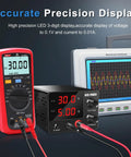 30V 5A Adjustable DC Power Supply With Dope Encoder Knob, 3 Digit LED Display, and voltmeter in electronic setup.